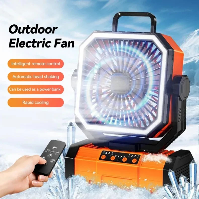 Rechargeable Camping Fan with Light