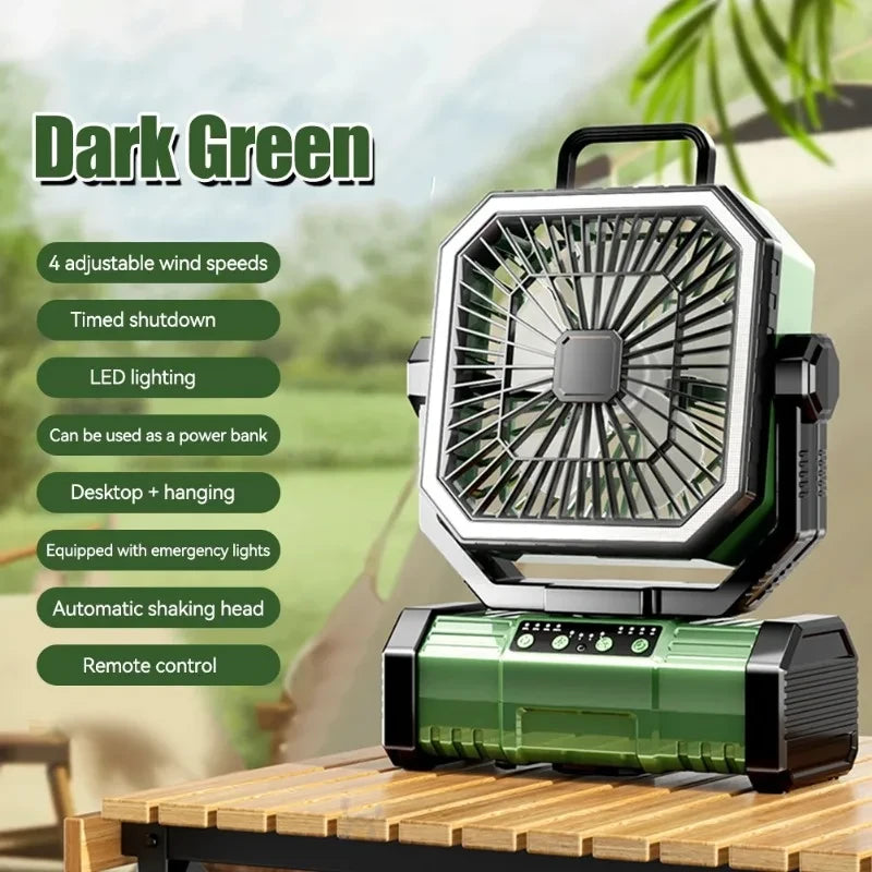 Rechargeable Camping Fan with Light