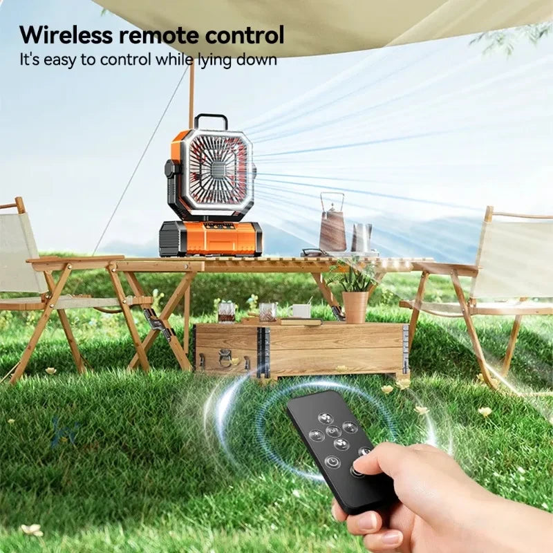 Rechargeable Camping Fan with Light