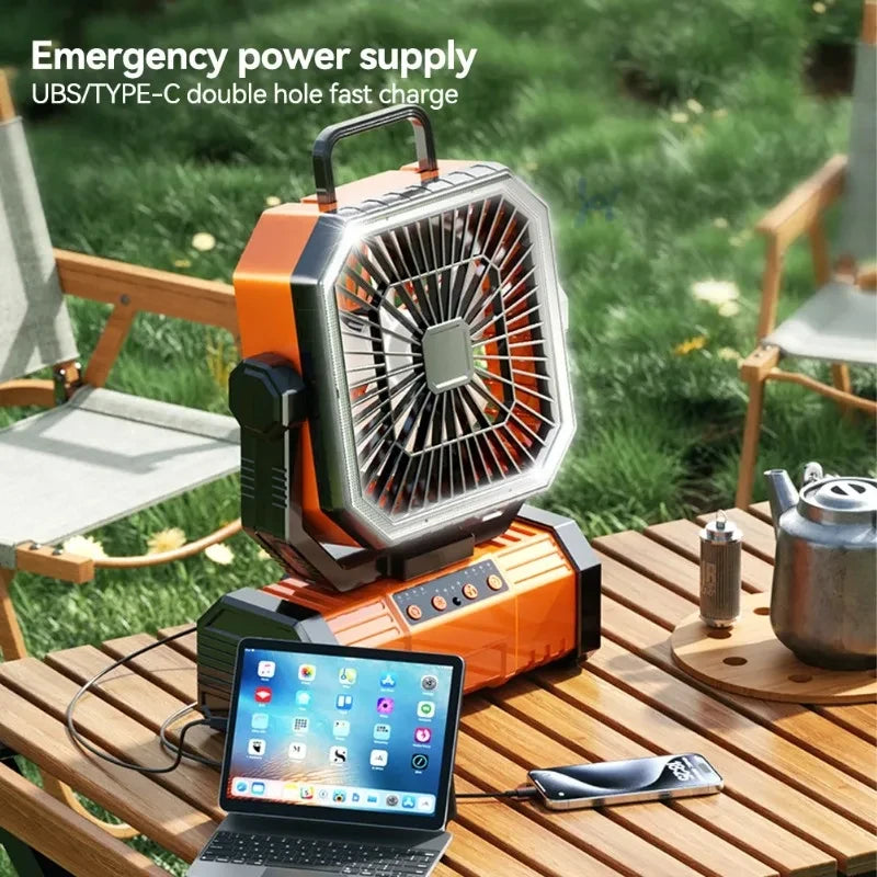 Rechargeable Camping Fan with Light