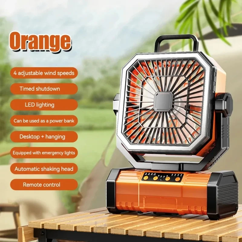 Rechargeable Camping Fan with Light