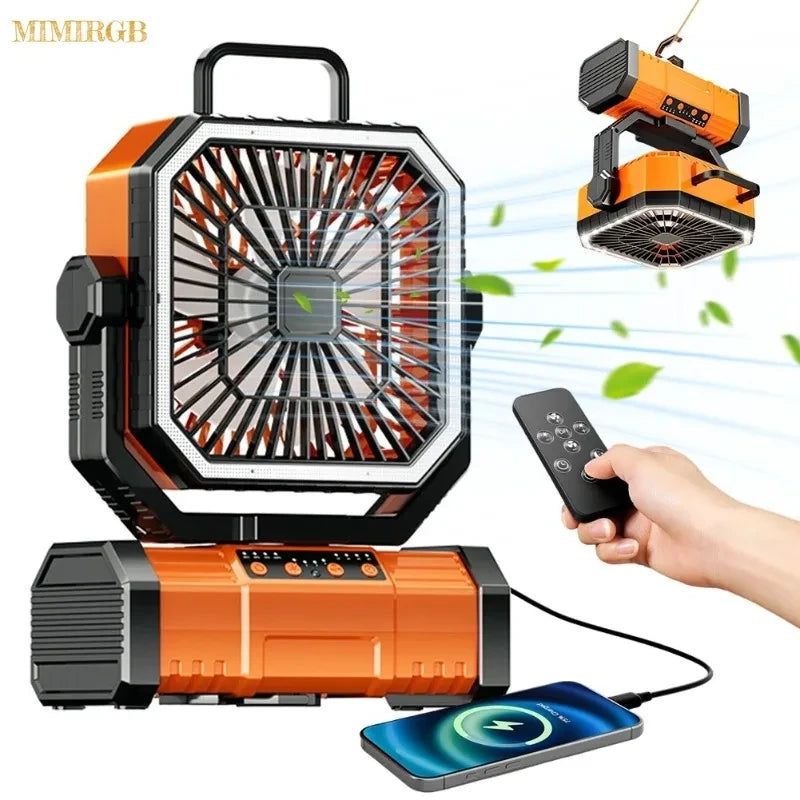 Rechargeable Camping Fan with Light