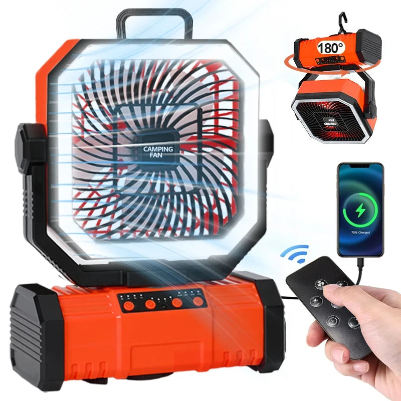 Rechargeable Camping Fan with Light